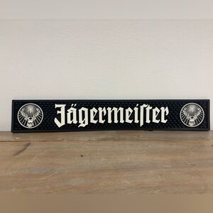 Vintage Jagermeister bar mat 21 inches, black and white
